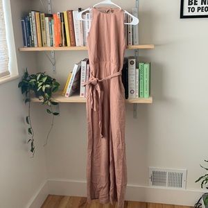 Zara blush pantsuit. Halter top, wide leg, pockets. Size M